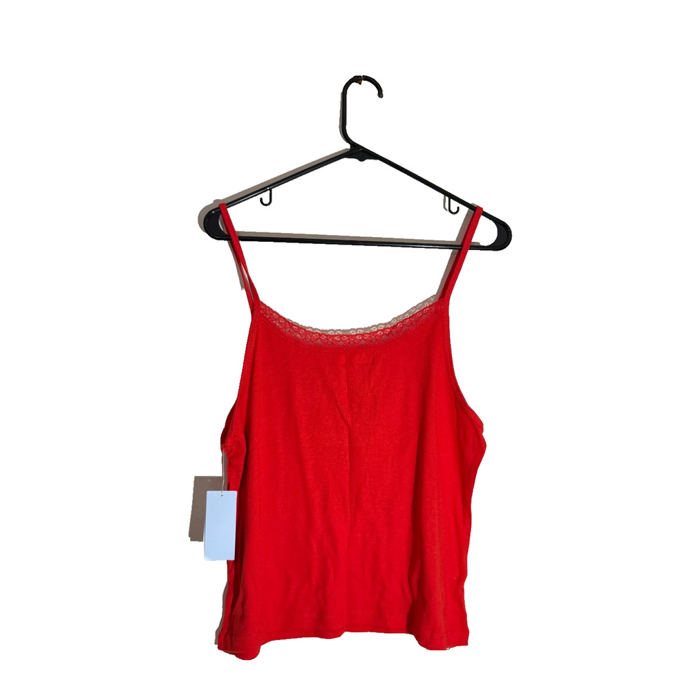 Modern Lux Womens 2X Red Graphic Lace Trim Camisole Tank Top NWT - Picture 3 of 3